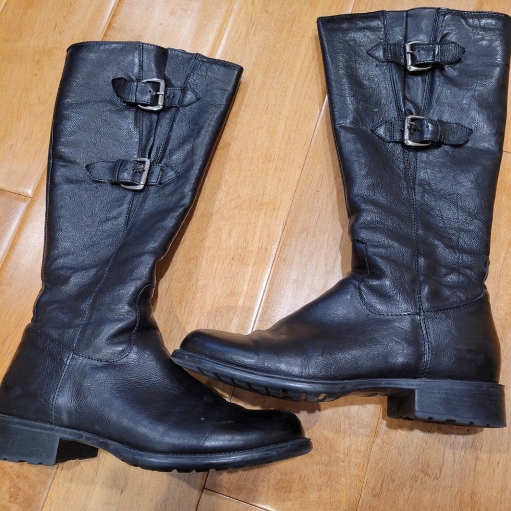 Clarks Black Leather Boots - Picture 2 of 4